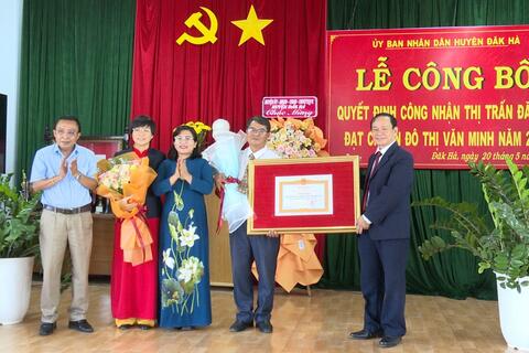 LỄ CÔNG BỐ QUYẾT ĐỊNH THỊ TRẤN ĐẠT CHUẨN ĐÔ THỊ VĂN MINH NĂM 2024